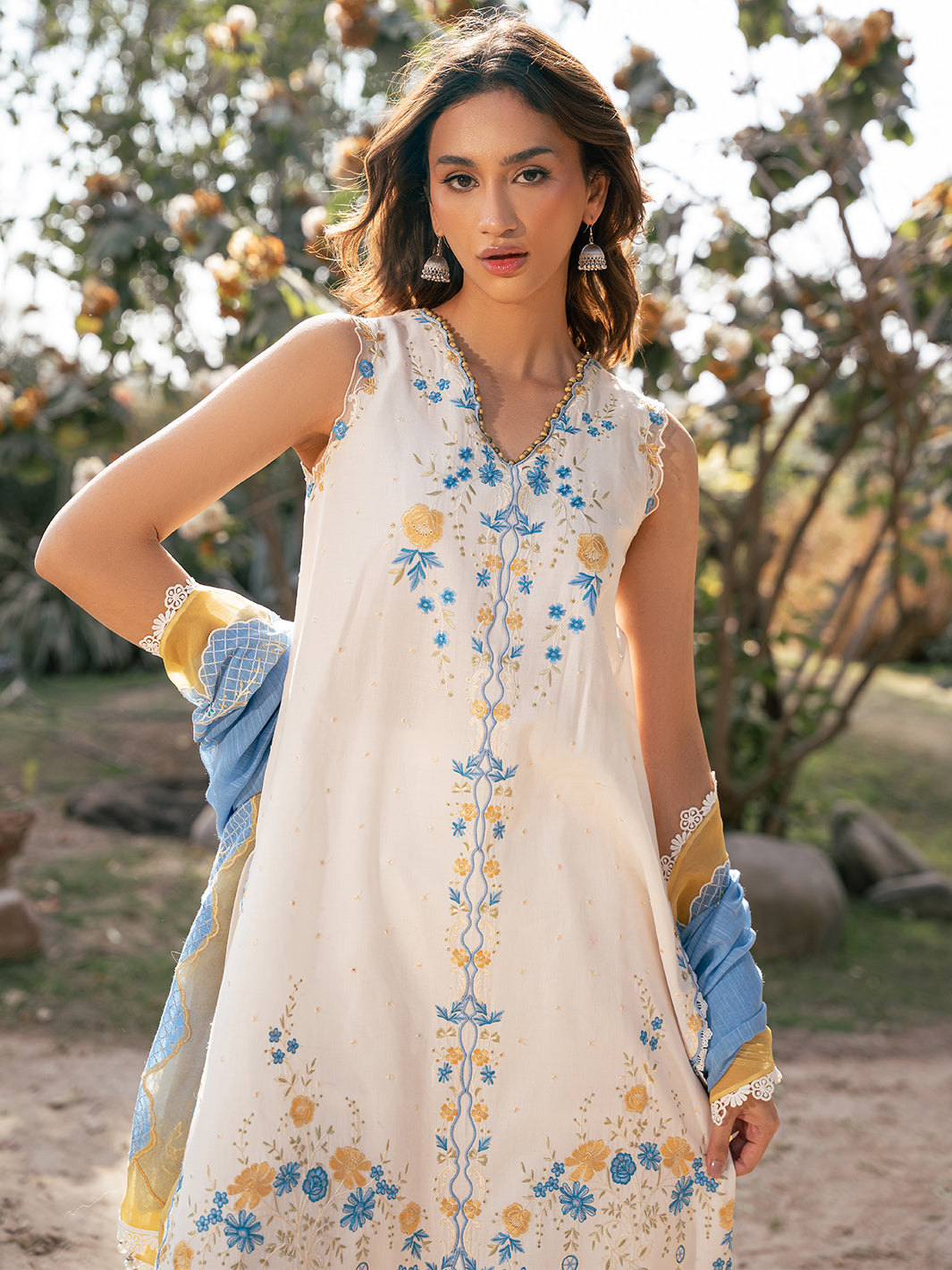 Bin Ilyas | Hazel Printed Lawn 25 | 2078 - B - Official Bin Ilyas stockist in UK - Sakeena London