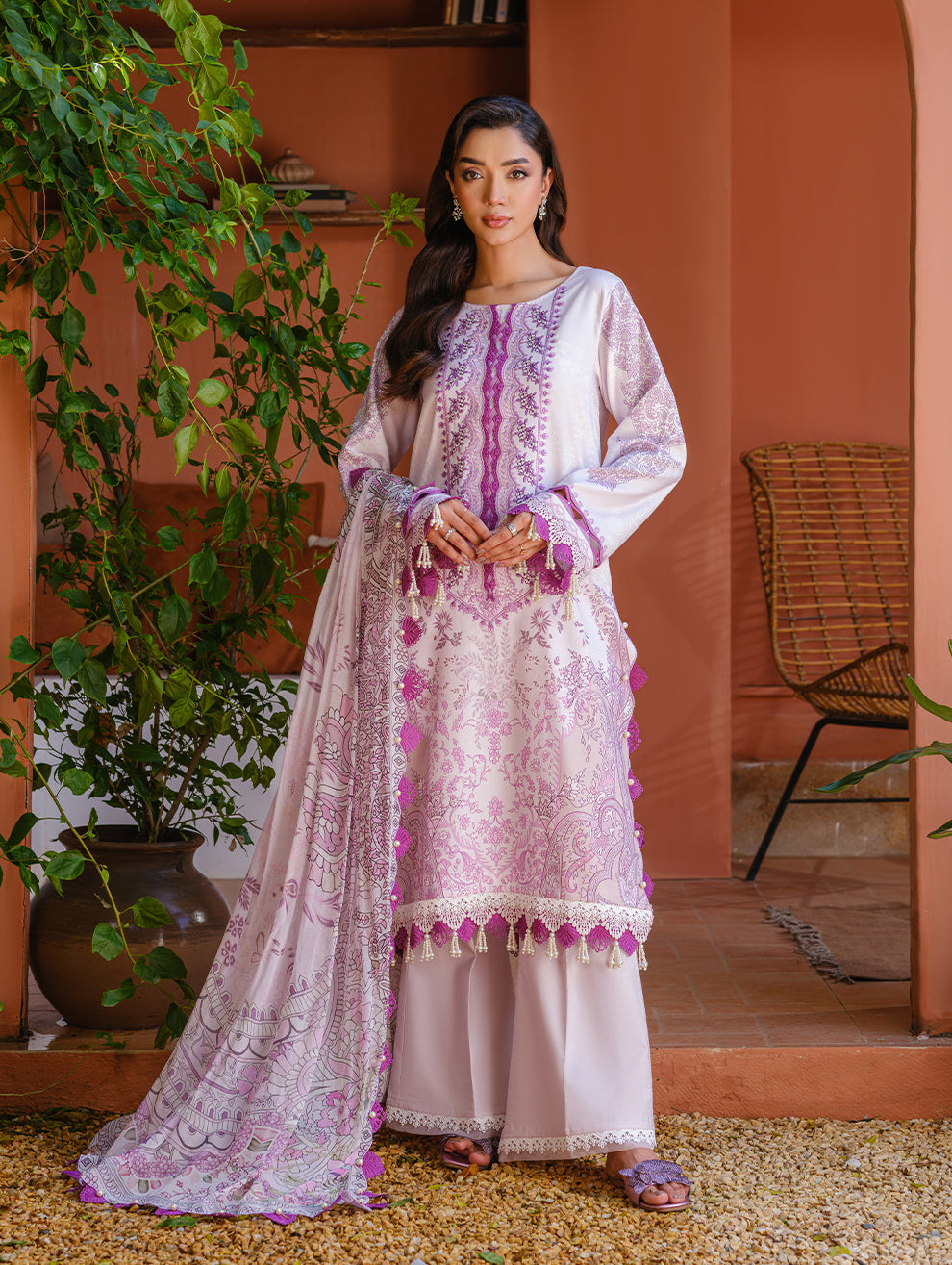 Jade | Cambric 25 | URBANE EMBROIDERED CAMBRIC 25 PNK - Official Jade stockist in UK - Sakeena London