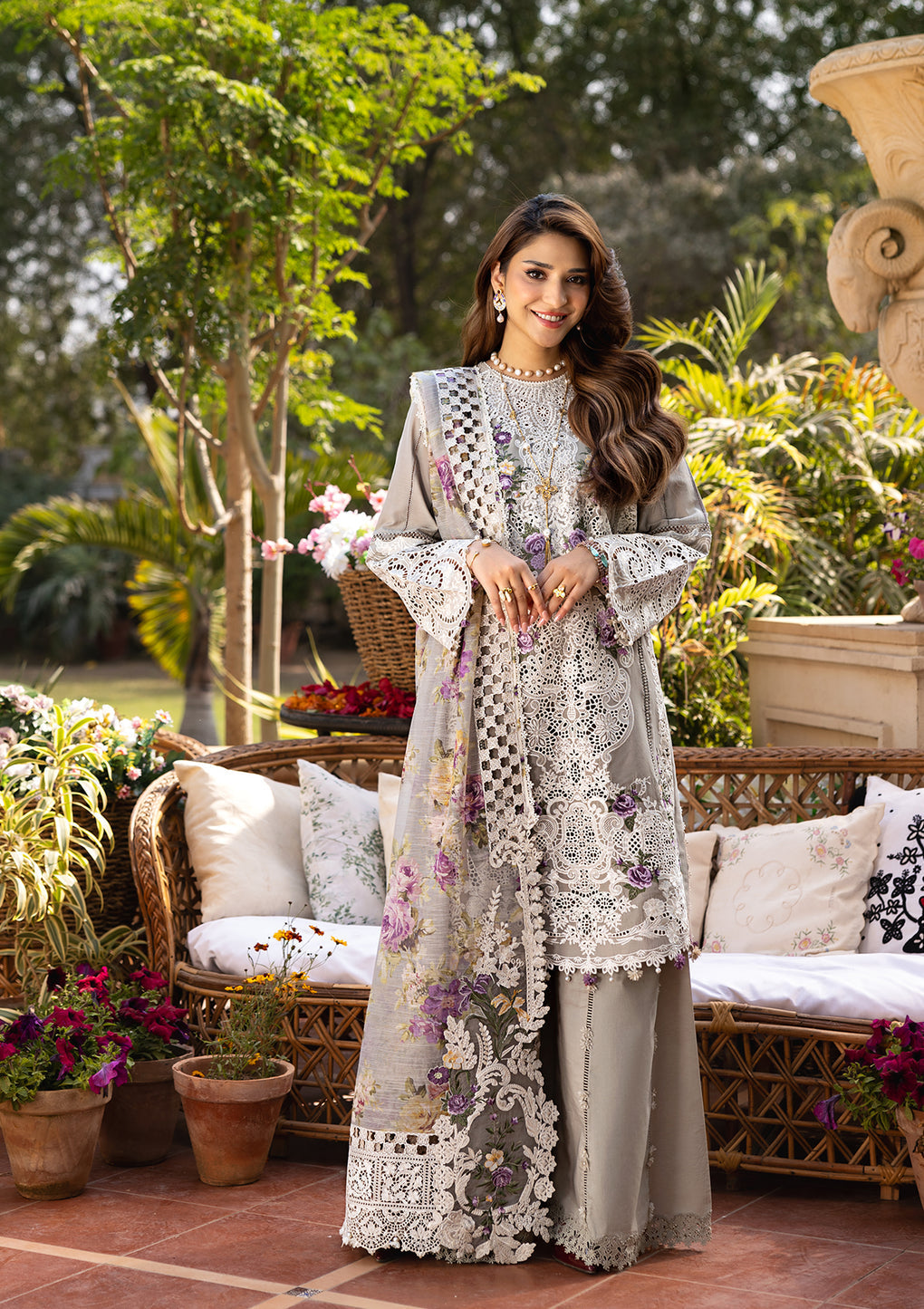 Elaf Premium | Luxury Lawn 25 | ELM-05 RAMSHA - Official Elaf Premium stockist in UK - Sakeena London