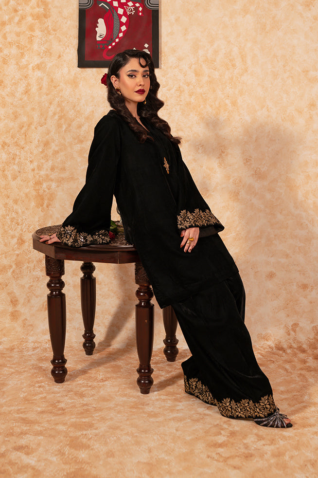 Fozia Khalid | Velvet Deck | Ebony - Official Fozia Khalid stockist in UK - Sakeena London