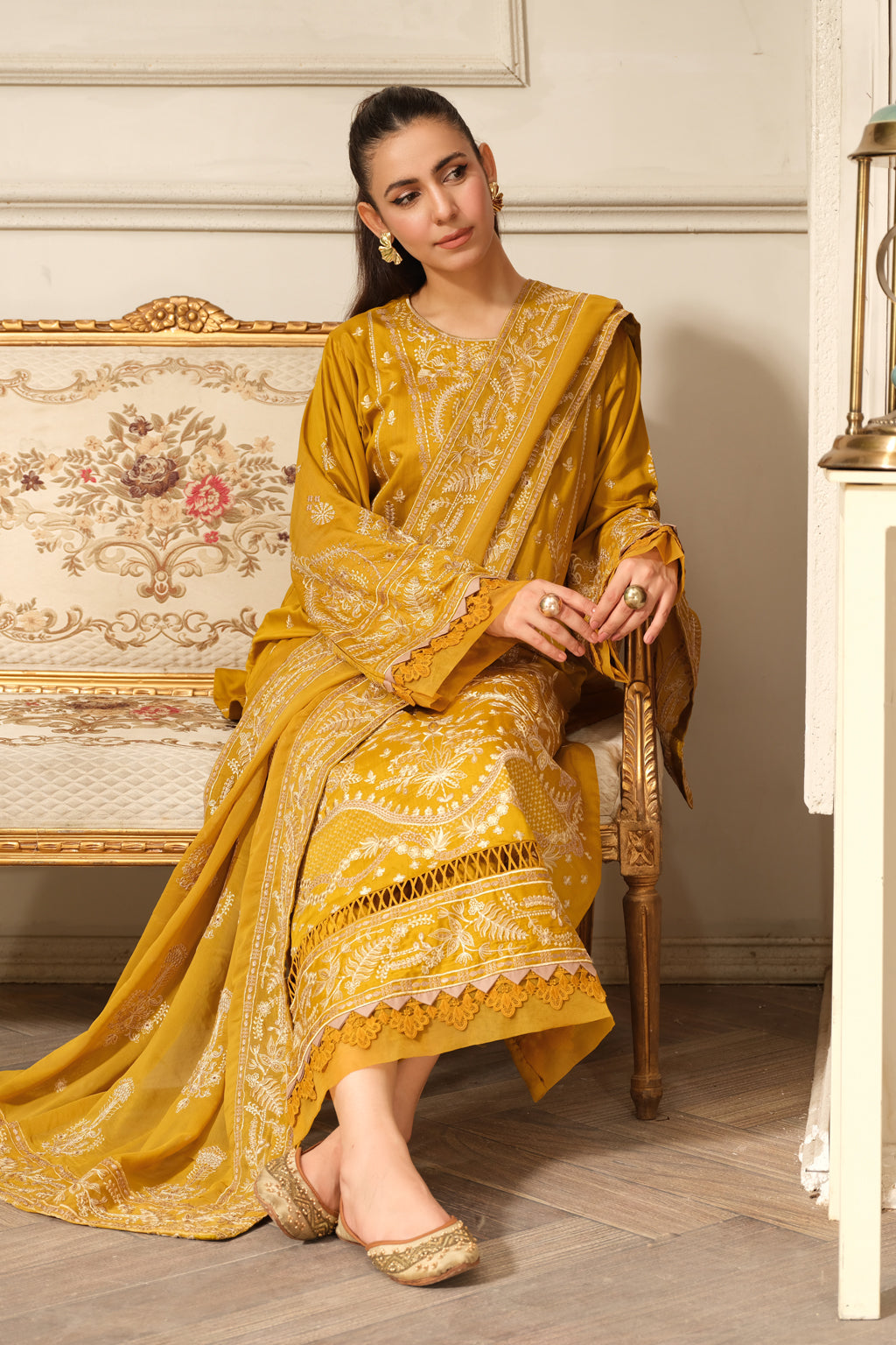 Johra | Silsila Embroidered Viscose | JH-257-SIL - Official Johra stockist in UK - Sakeena London