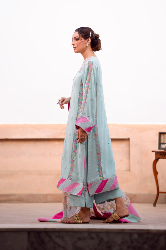 Fozia Khalid | Kahani Silk Luxury Dresses | Amber - Official Fozia Khalid stockist in UK - Sakeena London