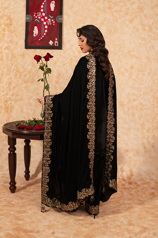 Fozia Khalid | Velvet Deck | Ebony - Official Fozia Khalid stockist in UK - Sakeena London