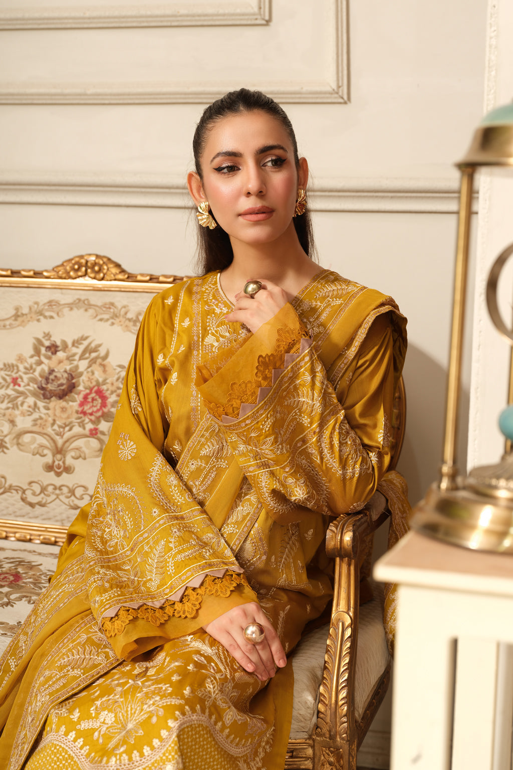 Johra | Silsila Embroidered Viscose | JH-257-SIL - Official Johra stockist in UK - Sakeena London