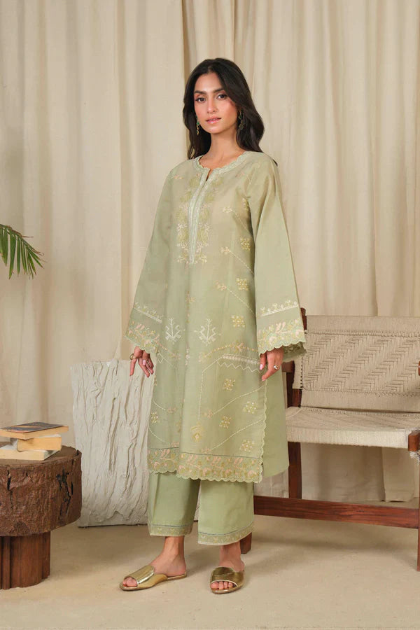 Noor by Saadia Asad | Noor Pret 25 | D4 - Muted Green - Official Noor by Saadia Asad stockist in UK - Sakeena London