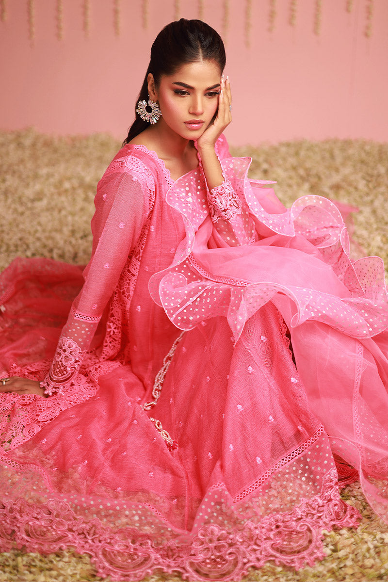 Chic Ophicial | Ruffles Collection | Candy pink Angrakha - Official Chic Ophicial stockist in UK - Sakeena London