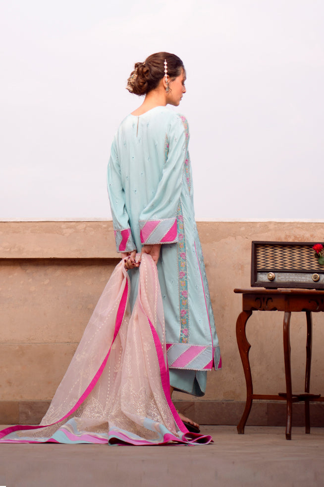 Fozia Khalid | Kahani Silk Luxury Dresses | Amber - Official Fozia Khalid stockist in UK - Sakeena London