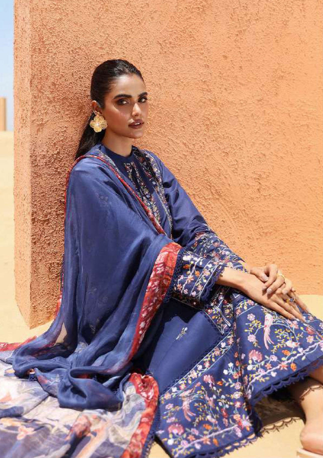 Lawn Collection - Cross Stitch - Eid Lawn 2 - SL24#14 - Sapphire Blue