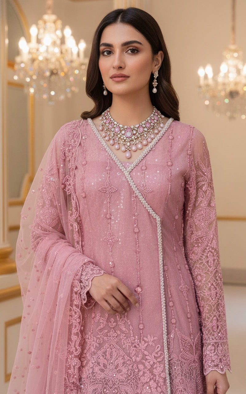 Threads and Motifs | Formal Dresses 25 | Embroidered Angrakha With Lehenga - Official Threads and Motifs stockist in UK - Sakeena London