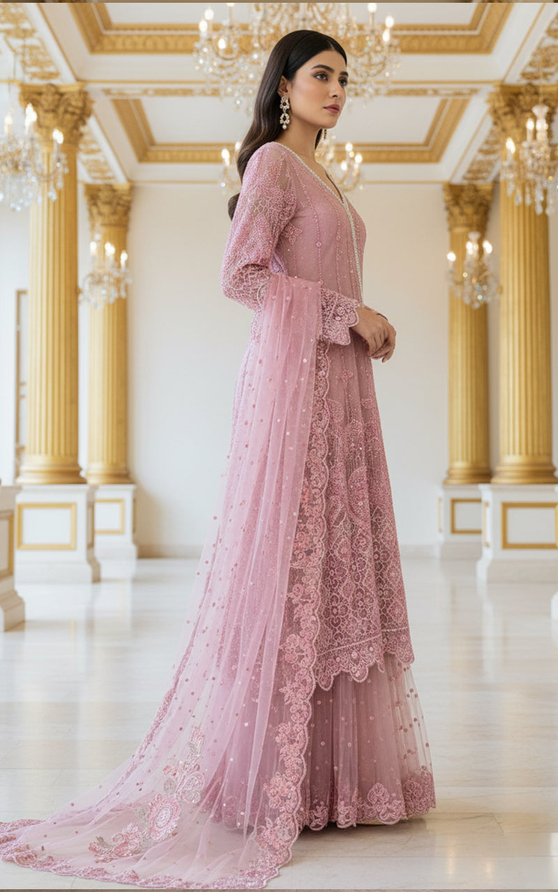 Threads and Motifs | Formal Dresses 25 | Embroidered Angrakha With Lehenga - Official Threads and Motifs stockist in UK - Sakeena London