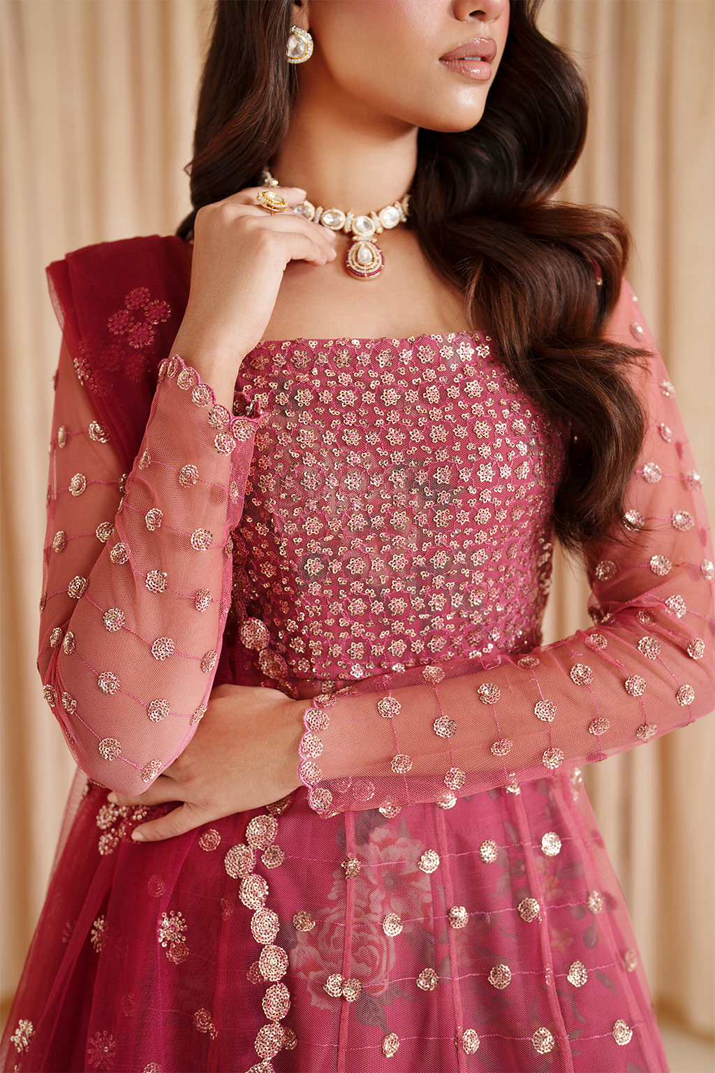 Iznik I Festive Formal I CC-72 Embroidered Net - Official Iznik stockist in UK - Sakeena London