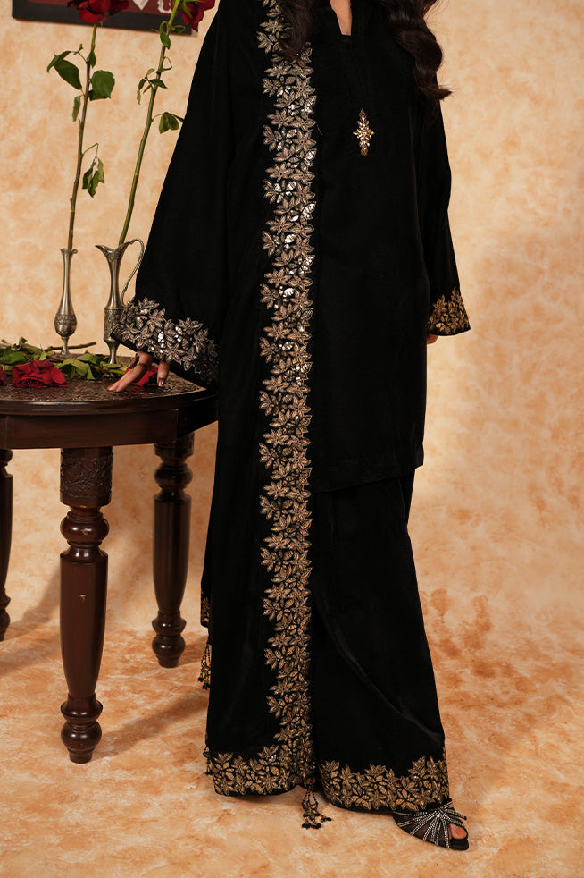 Fozia Khalid | Velvet Deck | Ebony - Official Fozia Khalid stockist in UK - Sakeena London