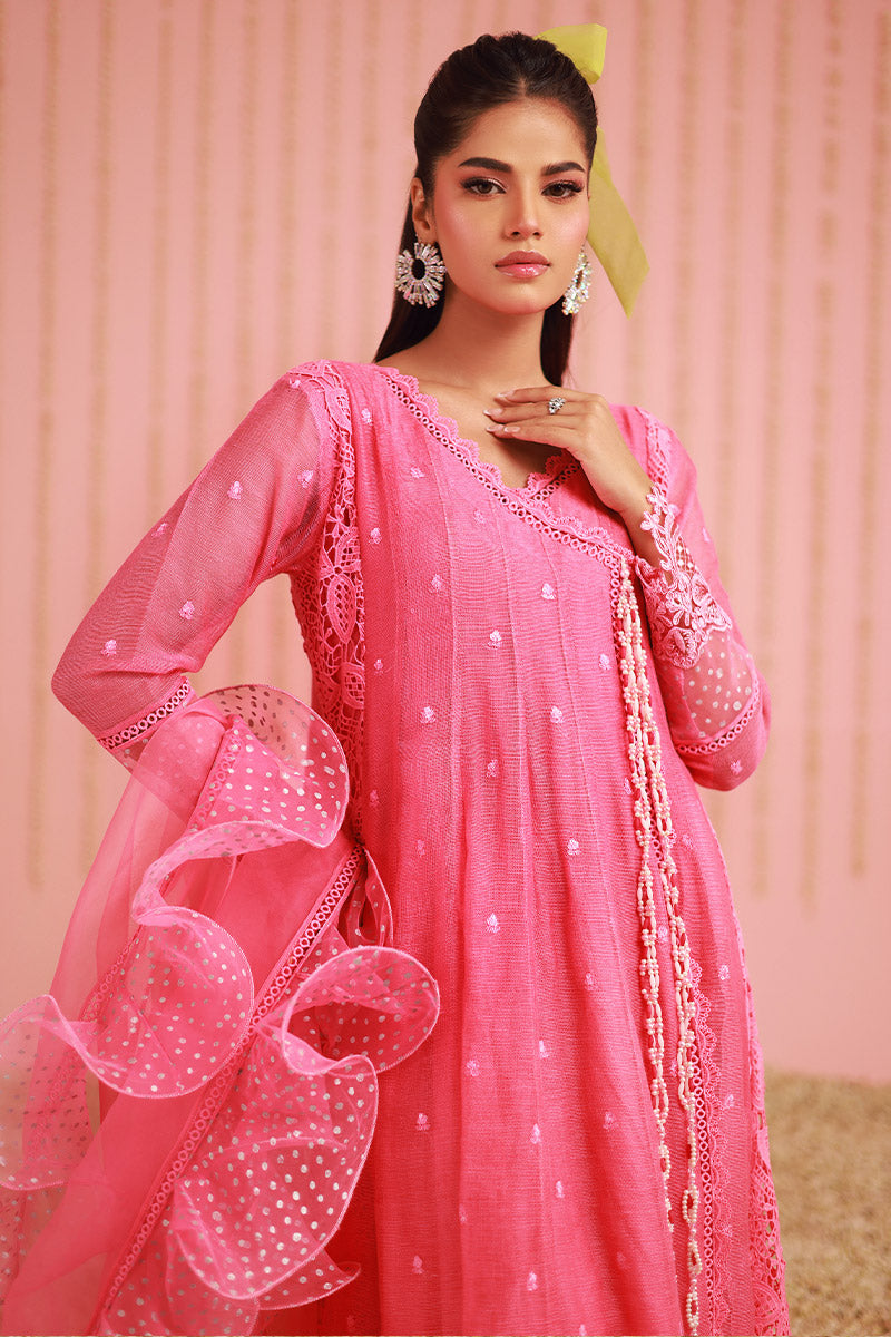 Chic Ophicial | Ruffles Collection | Candy pink Angrakha - Official Chic Ophicial stockist in UK - Sakeena London