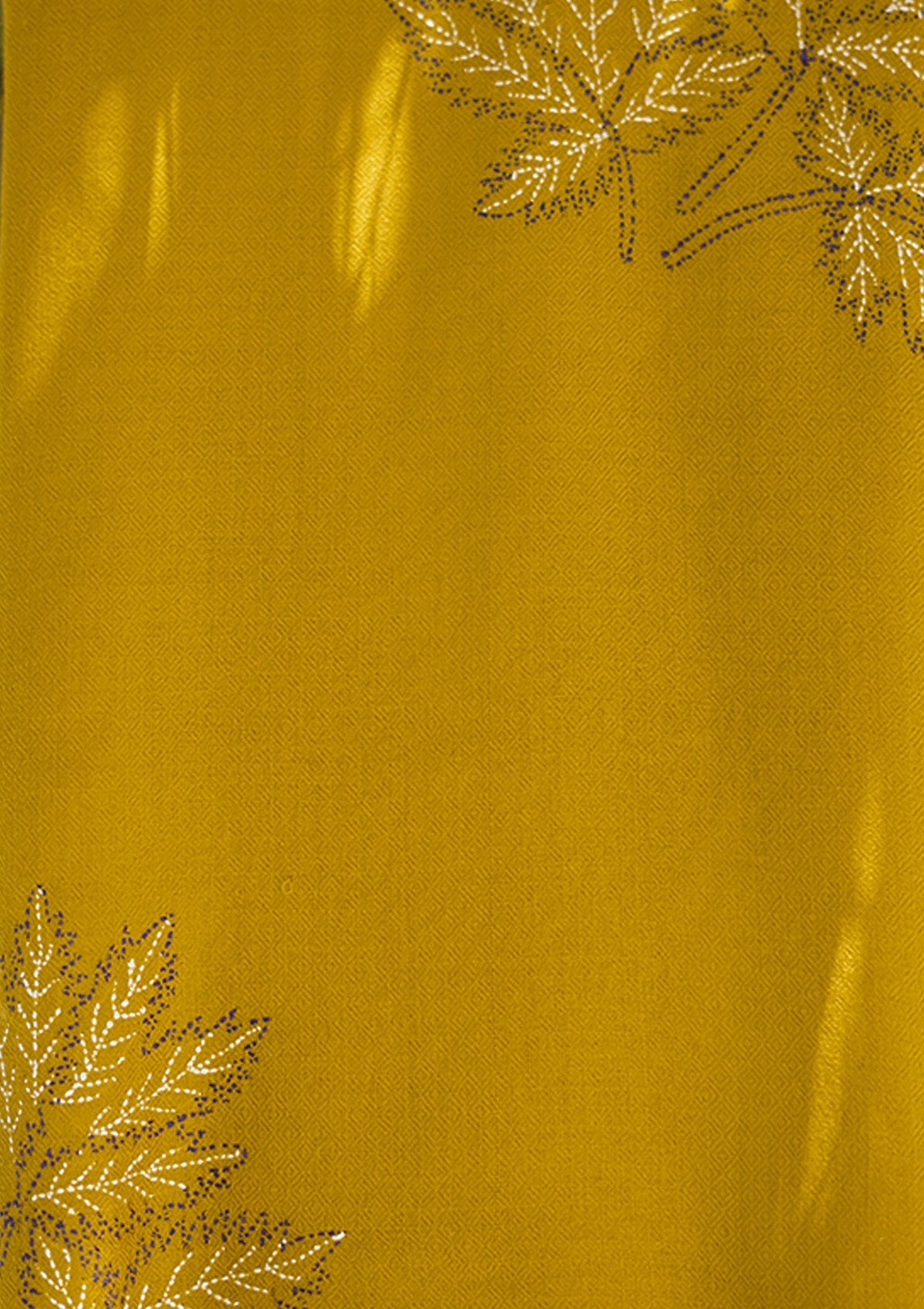 Wool Needle Work Shawl D - 57 - Mustard