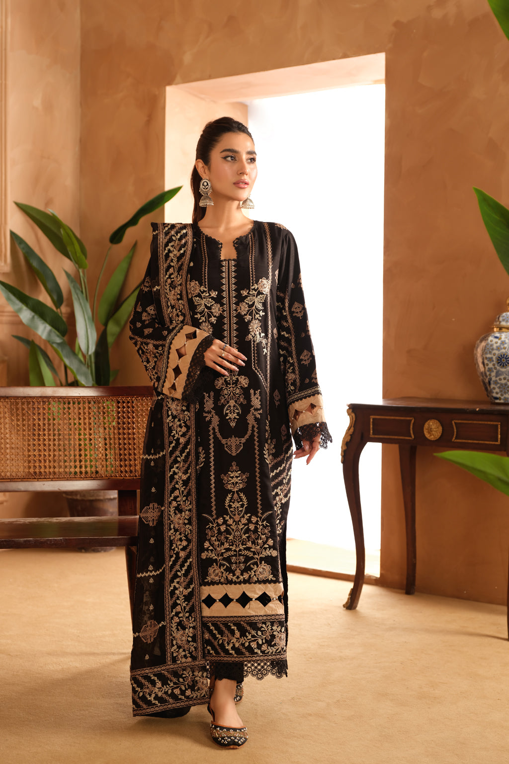 Johra | Shah Jahan Embroidered Viscose | JH-266-SJ - Official Johra stockist in UK - Sakeena London