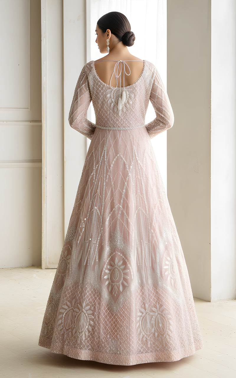 Threads and Motifs | Formal Dresses 25 | Net Embroidered Maxi - Official Threads and Motifs stockist in UK - Sakeena London