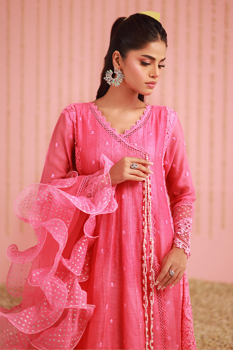 Chic Ophicial | Ruffles Collection | Candy pink Angrakha - Official Chic Ophicial stockist in UK - Sakeena London
