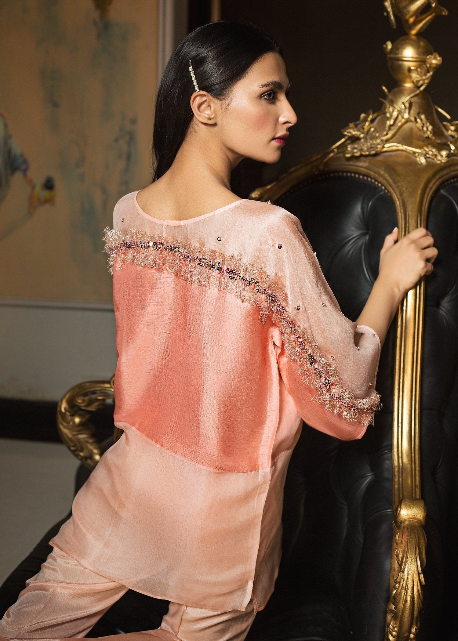 Hana | Serendipity Ready to Wear | Peach Ripple - Official Hana stockist in UK - Sakeena London