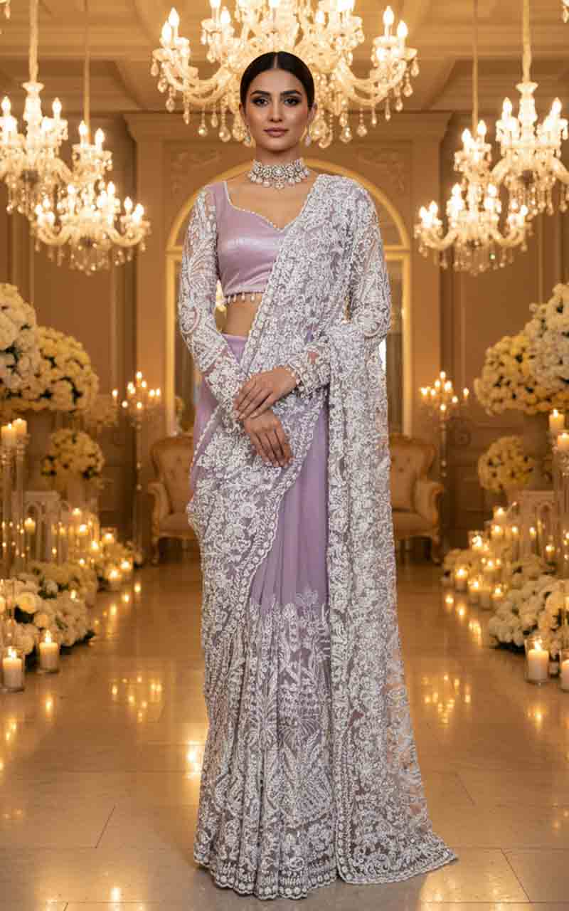Threads and Motifs | Formal Dresses 25 | Embroidered Saree - Official Threads and Motifs stockist in UK - Sakeena London