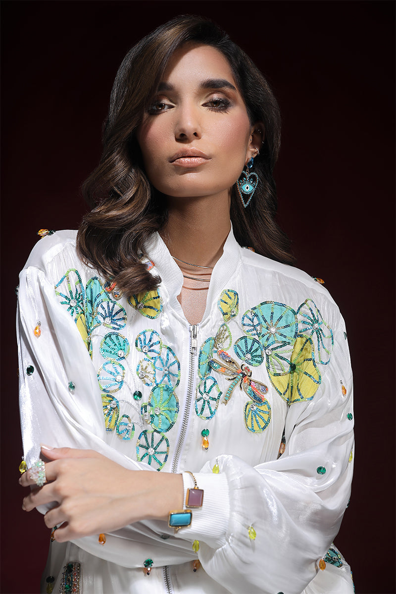 Wardha Saleem | Luxury Pret Fusion Wear | ZARA BOMBER JACKET WITH CARGO PANTS (2PC) - Official Wardha Saleem stockist in UK - Sakeena London