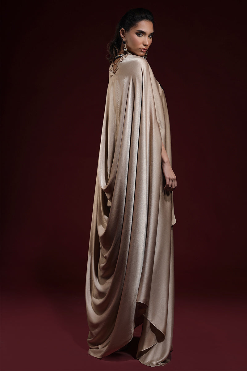 Wardha Saleem | Luxury Pret Fusion Wear | SAHARA DRAPE WITH PANTS (2PC) - Official Wardha Saleem stockist in UK - Sakeena London