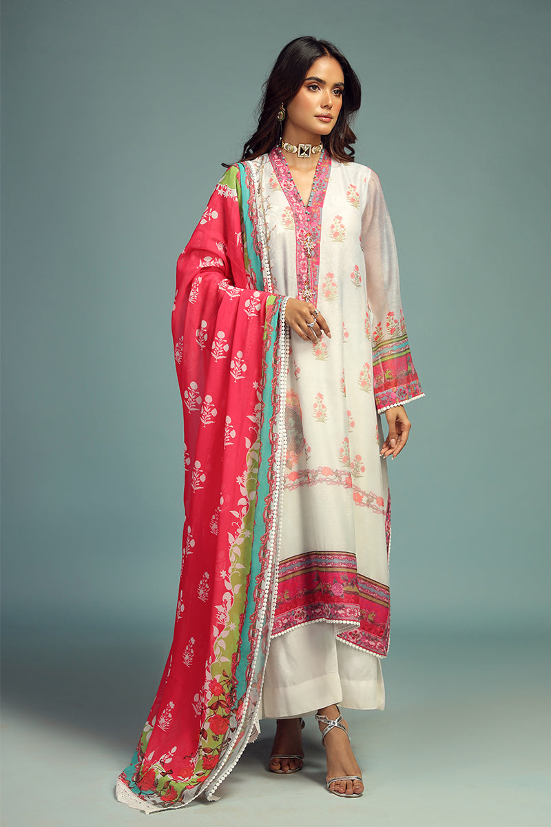 Wardha Saleem | Luxury Pret Traditional Wear | GUL BAHAAR SHIRT WITH DUPATTA (2 PC) - Official Wardha Saleem stockist in UK - Sakeena London