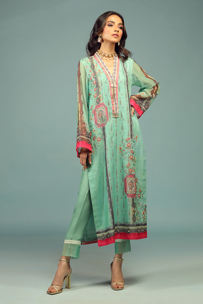 Wardha Saleem | Luxury Pret Traditional Wear | CHANDNI SHIRT WITH DUPATTA ( 2 PC) - Official Wardha Saleem stockist in UK - Sakeena London