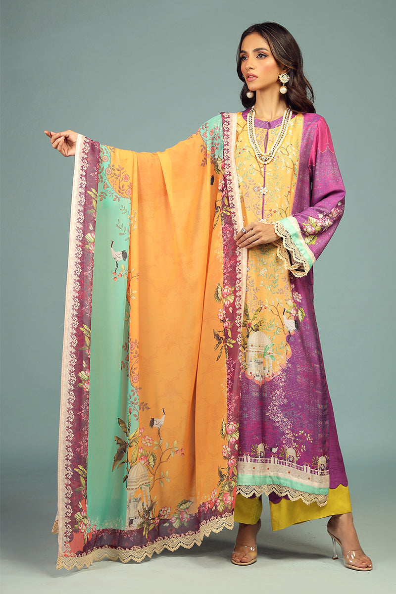 Wardha Saleem | Luxury Pret Traditional Wear | JHAROKA SHIRT WITH DUPATTA ( 2 PC) - Official Wardha Saleem stockist in UK - Sakeena London