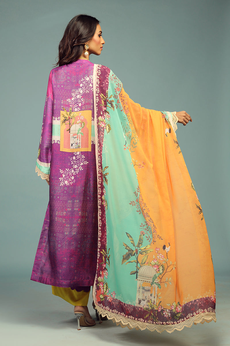 Wardha Saleem | Luxury Pret Traditional Wear | JHAROKA SHIRT WITH DUPATTA ( 2 PC) - Official Wardha Saleem stockist in UK - Sakeena London