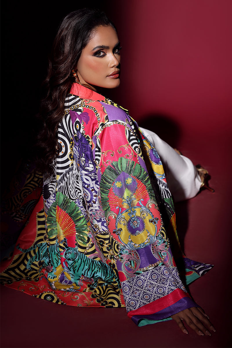 Wardha Saleem | Luxury Pret Fusion Wear | SAFARI JACKET WITH JUMPSUIT (2PC) - Official Wardha Saleem stockist in UK - Sakeena London