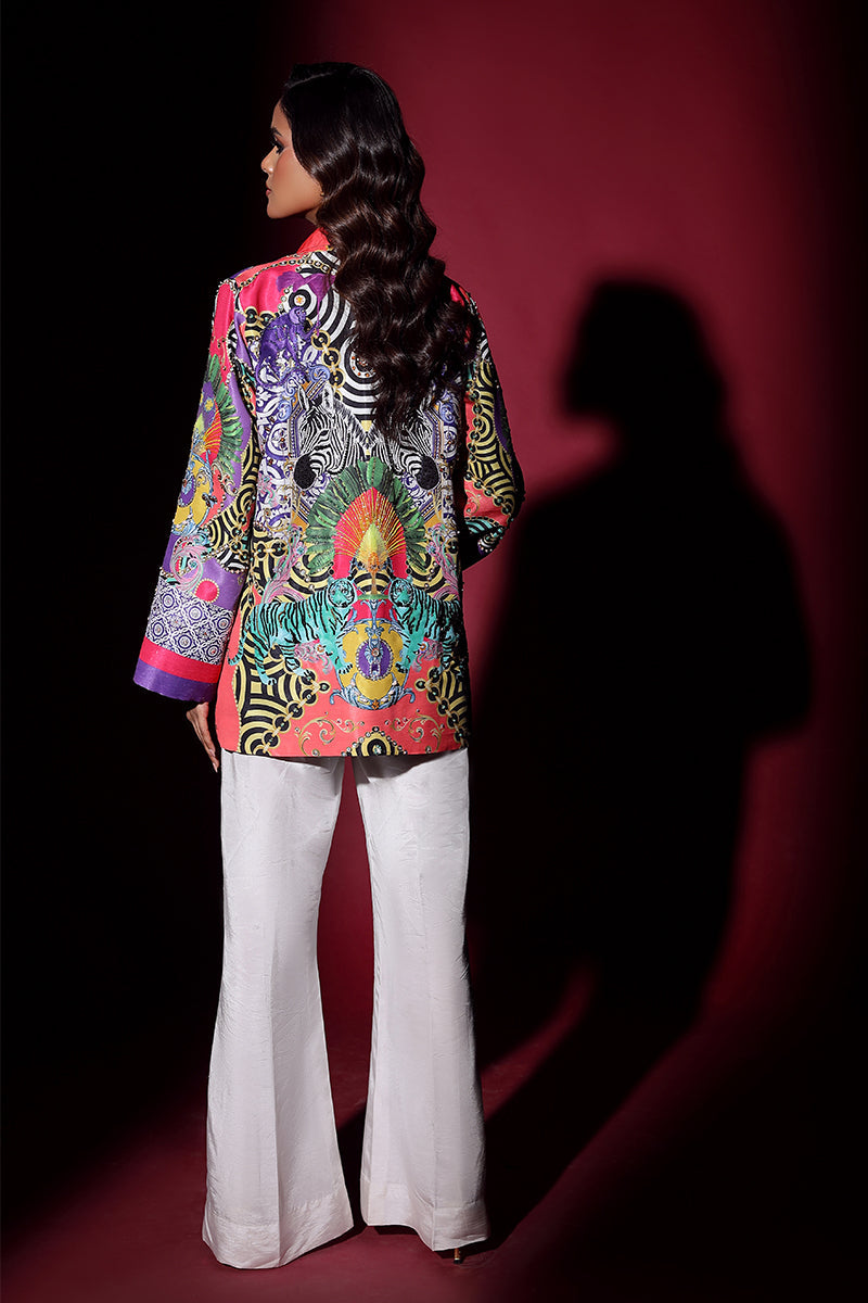Wardha Saleem | Luxury Pret Fusion Wear | SAFARI JACKET WITH JUMPSUIT (2PC) - Official Wardha Saleem stockist in UK - Sakeena London