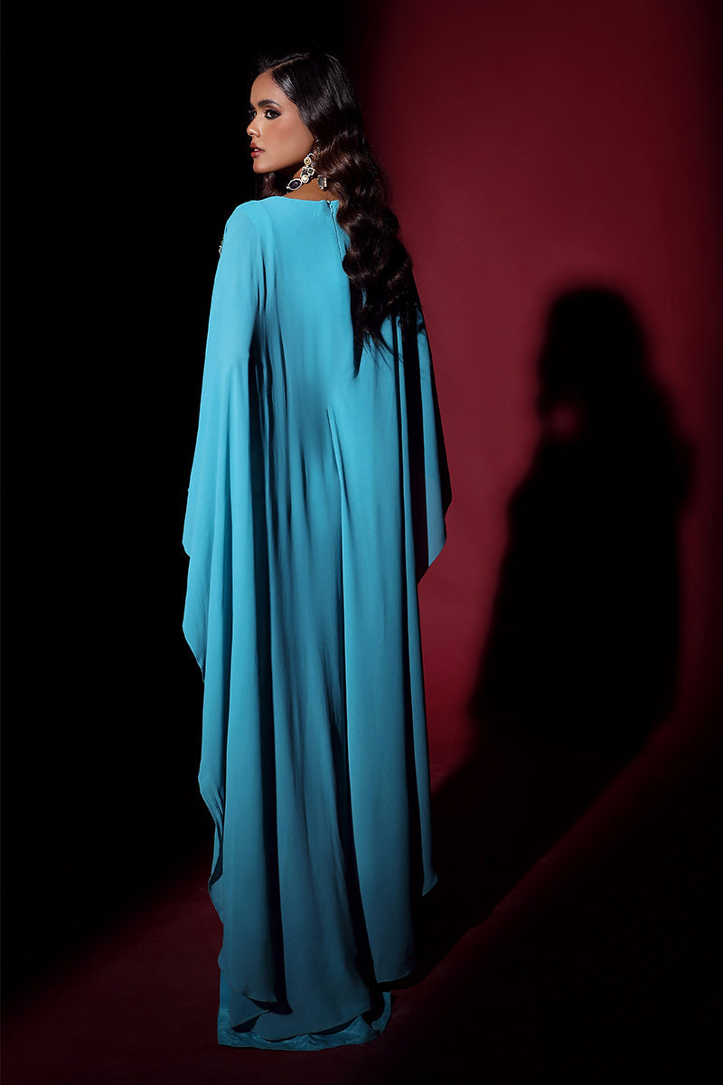 Wardha Saleem | Luxury Pret Fusion Wear | VOGUE JUMPSUIT DRAPE (1PC) - Official Wardha Saleem stockist in UK - Sakeena London