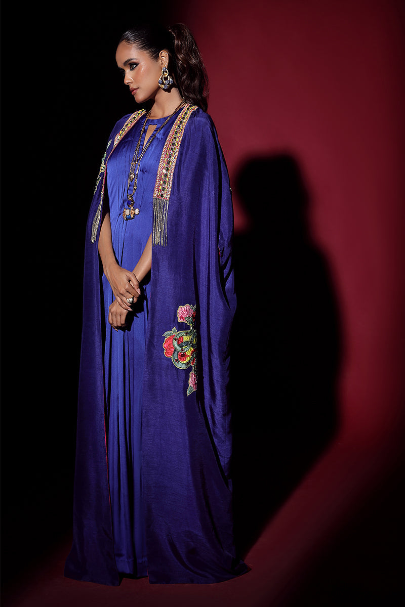 Wardha Saleem | Luxury Pret Fusion Wear | NOVA CAPE WITH DRAPE (2PC) - Official Wardha Saleem stockist in UK - Sakeena London