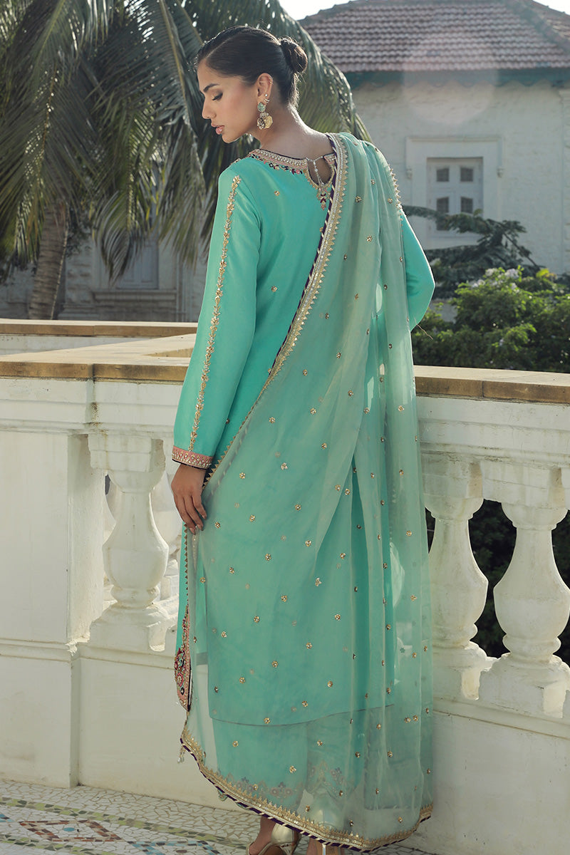 Sana Abbas | Velvet Formals | AQUAMARINE - Official Sana Abbas stockist in UK - Sakeena London