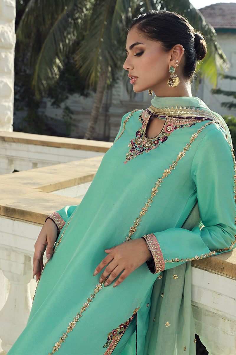 Sana Abbas | Velvet Formals | AQUAMARINE - Official Sana Abbas stockist in UK - Sakeena London