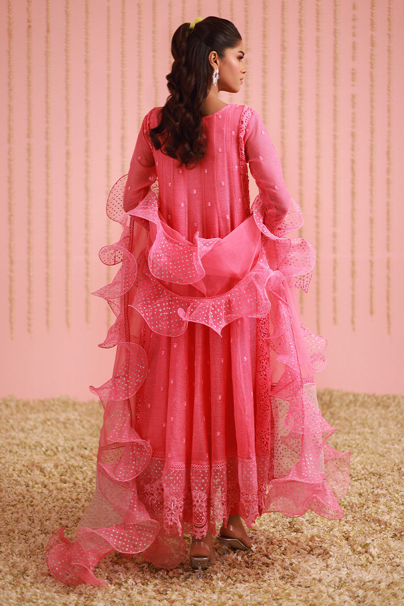 Chic Ophicial | Ruffles Collection | Candy pink Angrakha - Official Chic Ophicial stockist in UK - Sakeena London