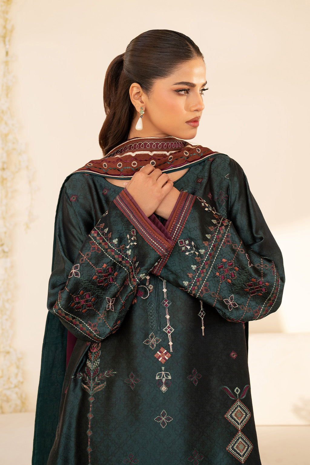 Iznik | Festive Formal | UE-435 Embroidered Pure silk - Official Iznik stockist in UK - Sakeena London