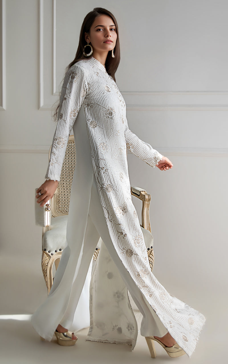 Threads and Motifs | Formal Dresses 25 | Embroidered Chiffon Dress - Official Threads and Motifs stockist in UK - Sakeena London