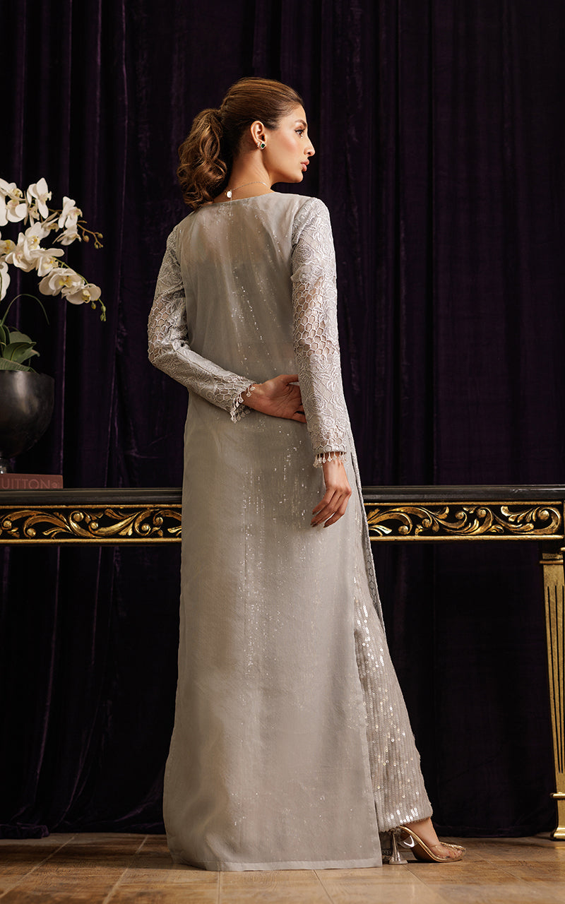 Threads and Motifs | Formal Dresses 25 | Organza Embroidered Jacket - Official Threads and Motifs stockist in UK - Sakeena London