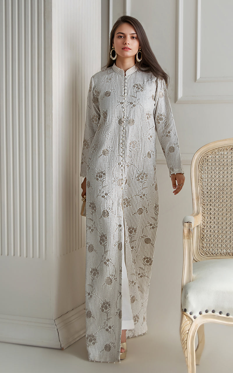 Threads and Motifs | Formal Dresses 25 | Embroidered Chiffon Dress - Official Threads and Motifs stockist in UK - Sakeena London
