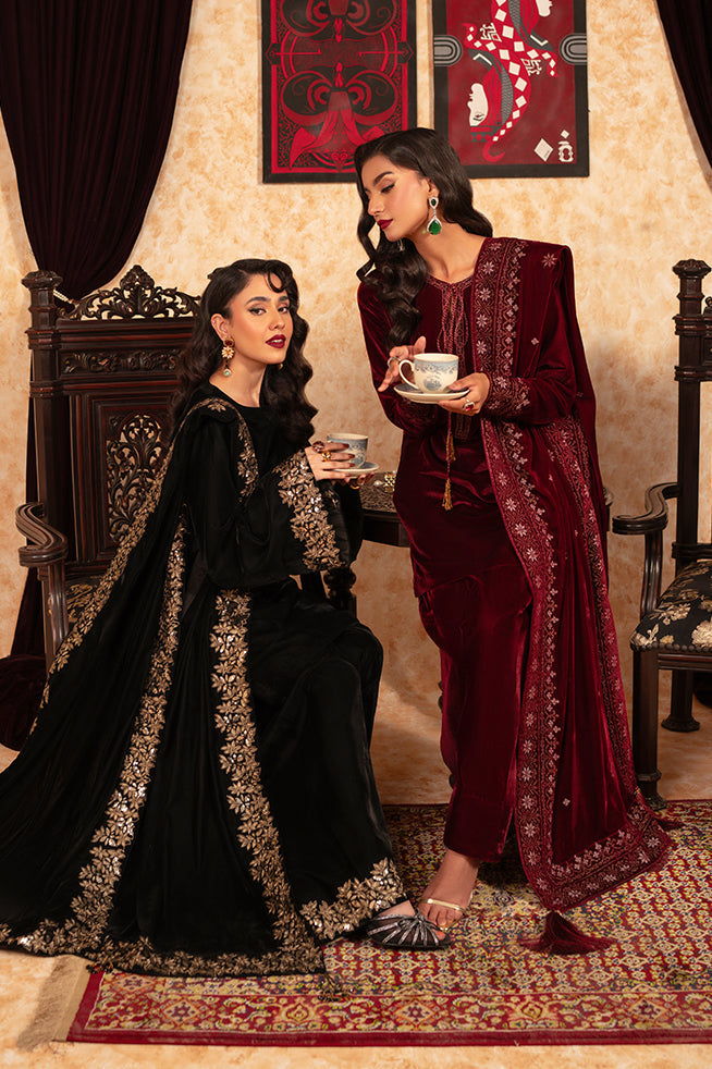 Fozia Khalid | Velvet Deck | Ebony - Official Fozia Khalid stockist in UK - Sakeena London