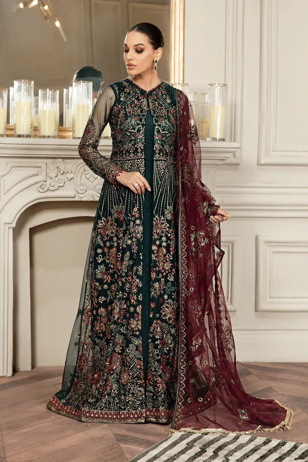 Zarif | Mehroz Formals | PINE GREEN - Official Zarif stockist in UK - Sakeena London