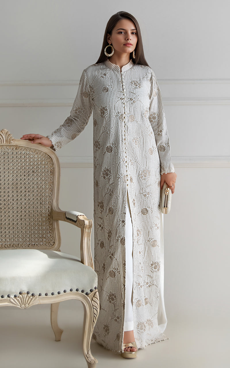 Threads and Motifs | Formal Dresses 25 | Embroidered Chiffon Dress - Official Threads and Motifs stockist in UK - Sakeena London