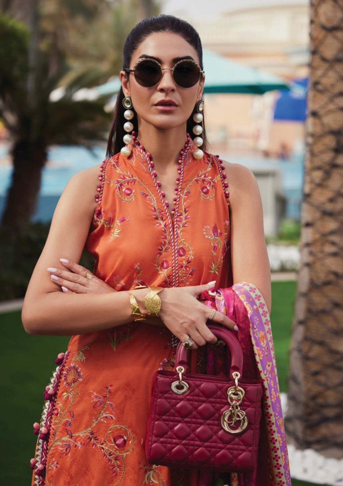 Lawn - Farah Talib Aziz - Luxury Unstitched - FTL25#01 - Rita Rust