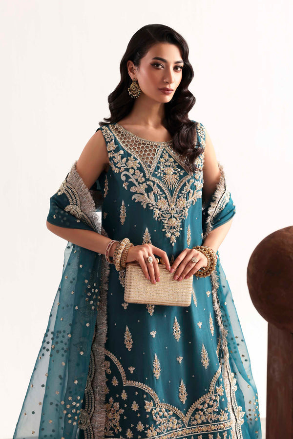 Akbar Aslam | Luxury Formals 25 | Teal - Official Akbar Aslam stockist in UK - Sakeena London