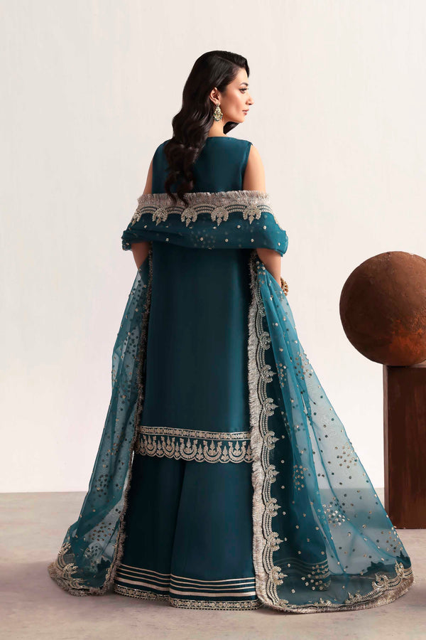 Akbar Aslam | Luxury Formals 25 | Teal - Official Akbar Aslam stockist in UK - Sakeena London
