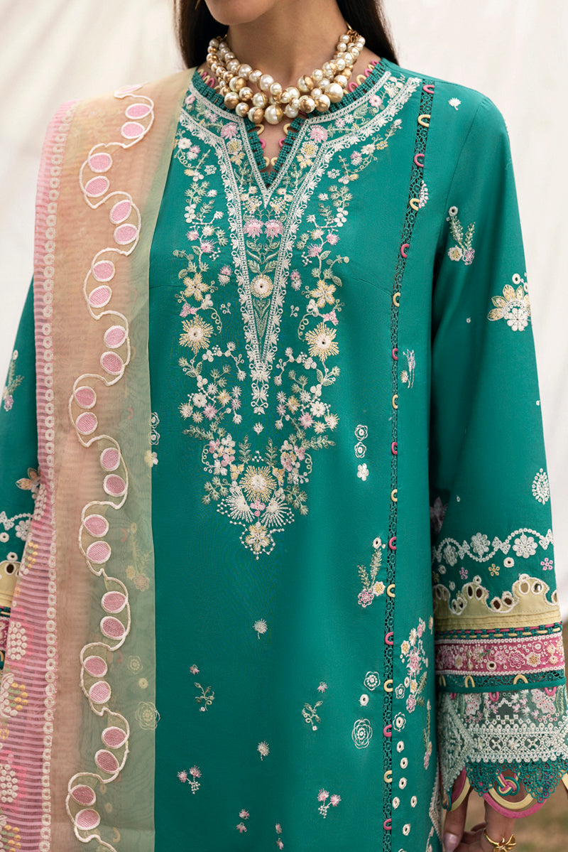 Qalamkar | Qlinekari Lawn | DC-08 Elida - Official Qalamkar stockist in UK - Sakeena London