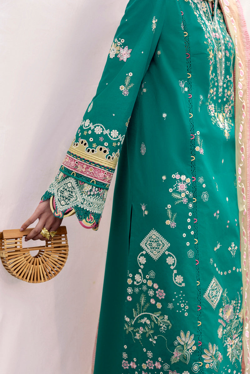 Qalamkar | Qlinekari Lawn | DC-08 Elida - Official Qalamkar stockist in UK - Sakeena London