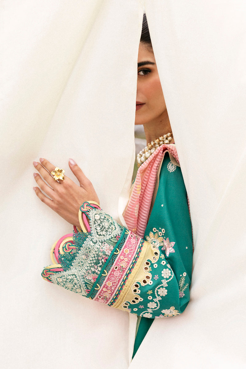 Qalamkar | Qlinekari Lawn | DC-08 Elida - Official Qalamkar stockist in UK - Sakeena London