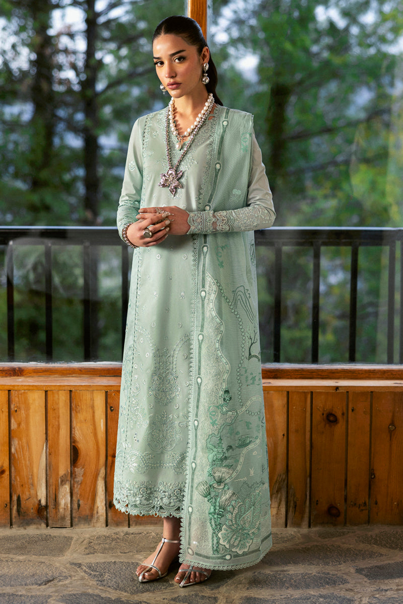 Qalamkar | Qlinekari Lawn | DC-15 Elira - Official Qalamkar stockist in UK - Sakeena London